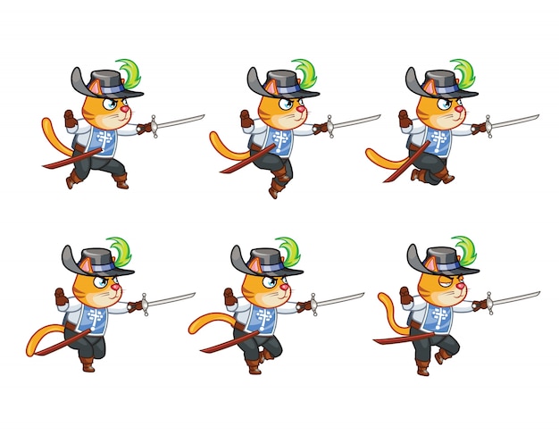 Musketeer Cat Sword Man Sprite