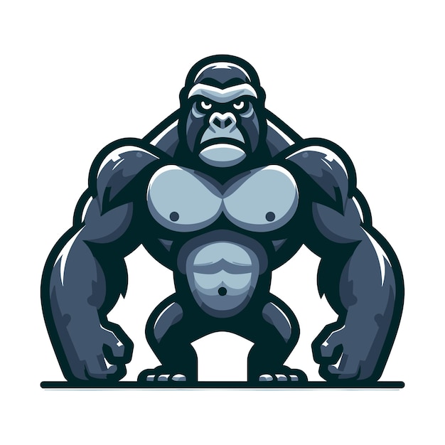 Plik wektorowy muskularna gorylka małpa maskotka projekt logo ilustracja wektorowa izolowana na białym tle