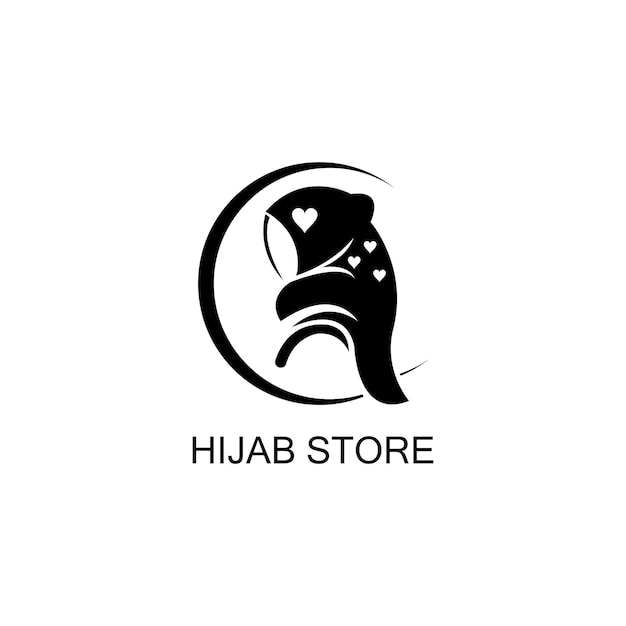 Muslimah Hidżab Logo Szablon Wektor Ilustracja Projekt