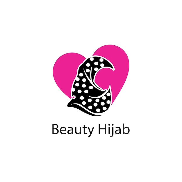 Muslimah Hidżab Logo Szablon Wektor Ilustracja Projekt