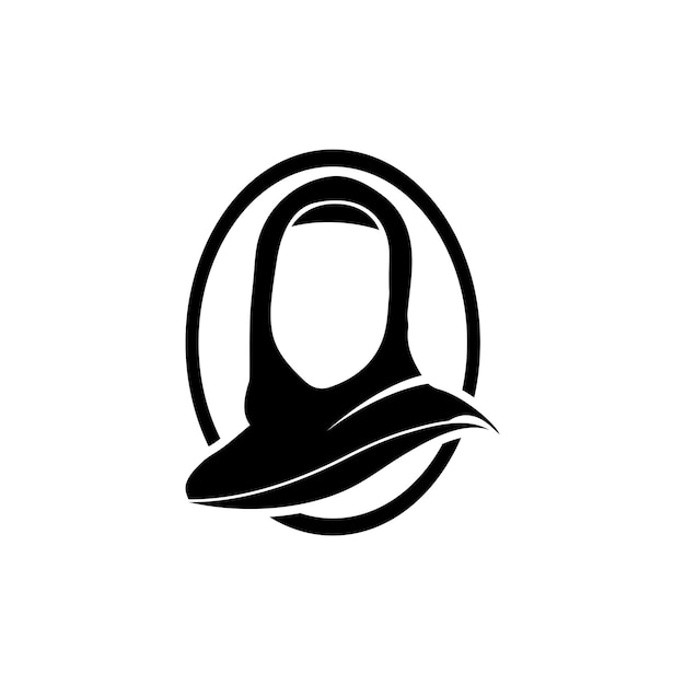 Muslimah Hidżab Logo Szablon Wektor Ilustracja Projekt