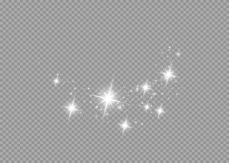 Wektor musujące magiczne cząsteczki pyłu bokeh na przezroczystym tle