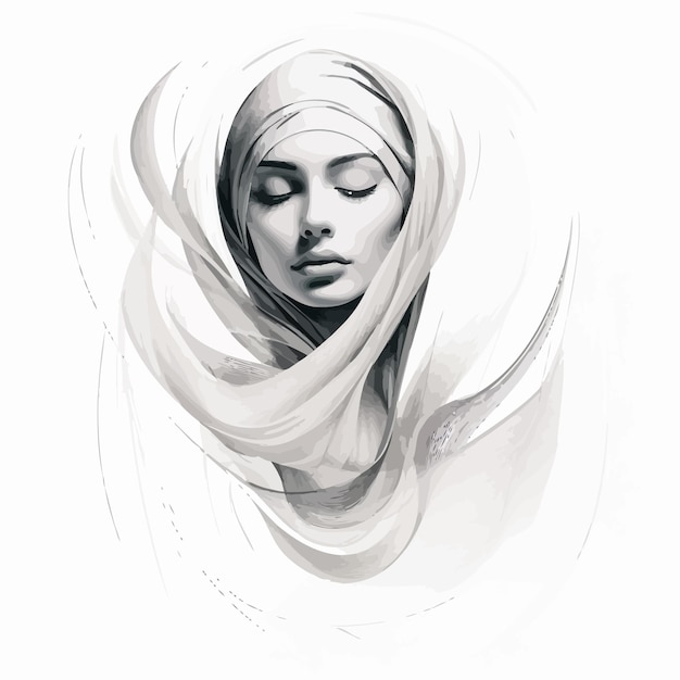 Plik wektorowy muzułmańska dziewczyna z hidżabem