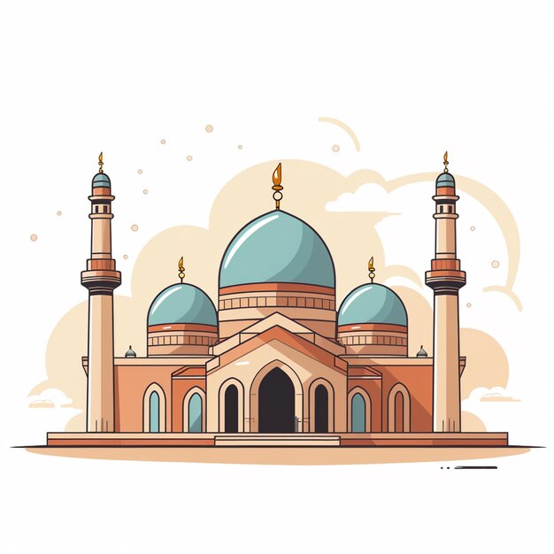 Plik wektorowy muzułmański meczet ramadan tło ilustracja wektor mubarak religia arabska islamski desig