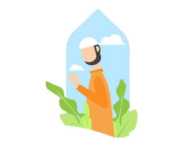 Muzułmańskie modlitwy modlą się do Allaha grafika islamu