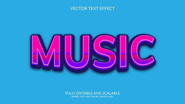 Muzyka 3D Vector Eps Edytowalny szablon efektu tekstowego