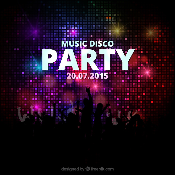 Wektor muzyka disco party plakat