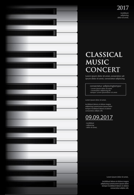 Muzyka Grand Piano Plakat Szablon Tło