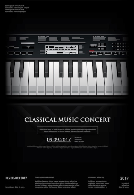 Muzyka Grand Piano Plakat Szablon Tło