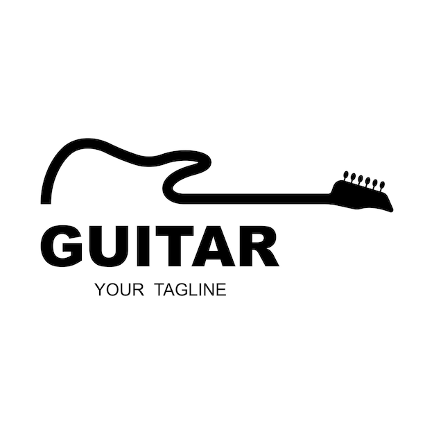 Muzyka I Zespół Klasyczne Logo Gitara Muzyka Klub Vintage Logo