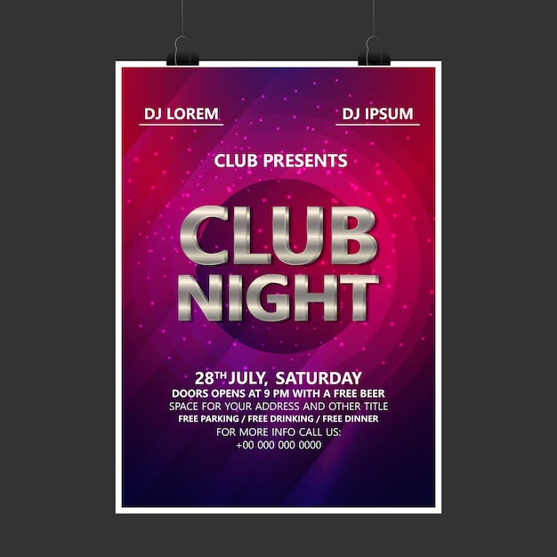 Muzyka party Ulotka i plakat szablon.