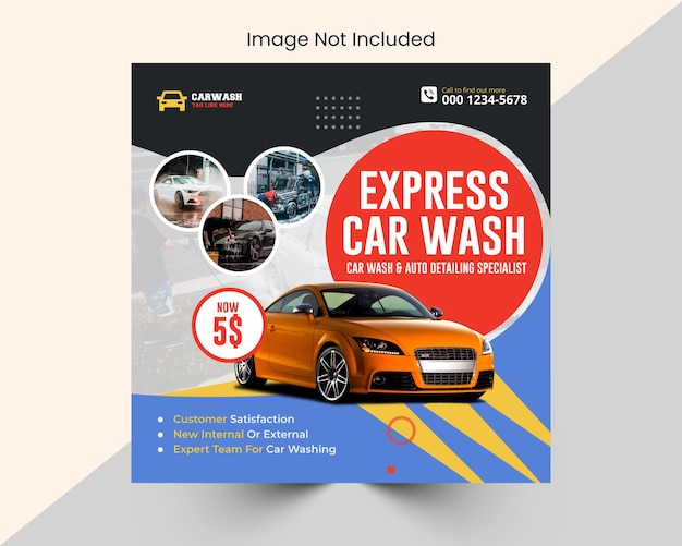 Plik wektorowy myjnia samochodowa banery reklamowe na instagramie