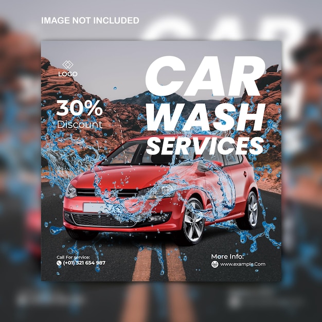 Myjnia Samochodowa Reklamuje Usługę Myjni Samochodowej.