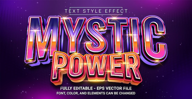 Mystic Power Text Style Effect Edytowalny szablon tekstu graficznego