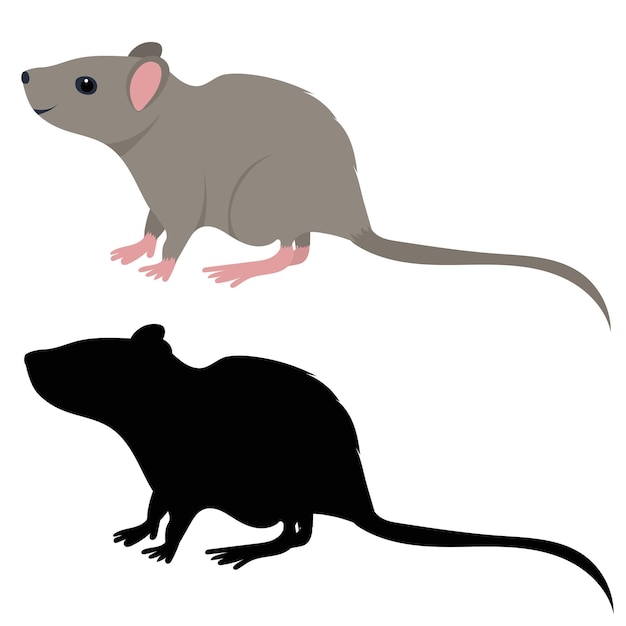 Plik wektorowy mysz szczur płaska konstrukcja na białym tle wektor