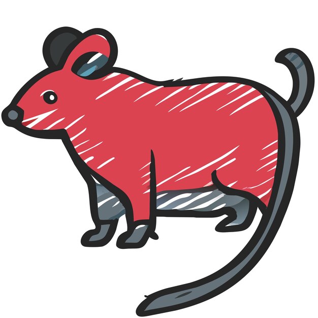 Plik wektorowy mysz szczur ssak varmint ręcznie rysowane kreskówka naklejka ikona koncepcja na białym tle ilustracja