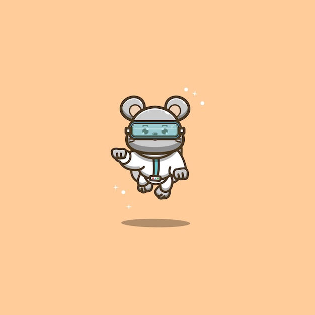 Mysz ubrana w nowoczesny kostium astronauty