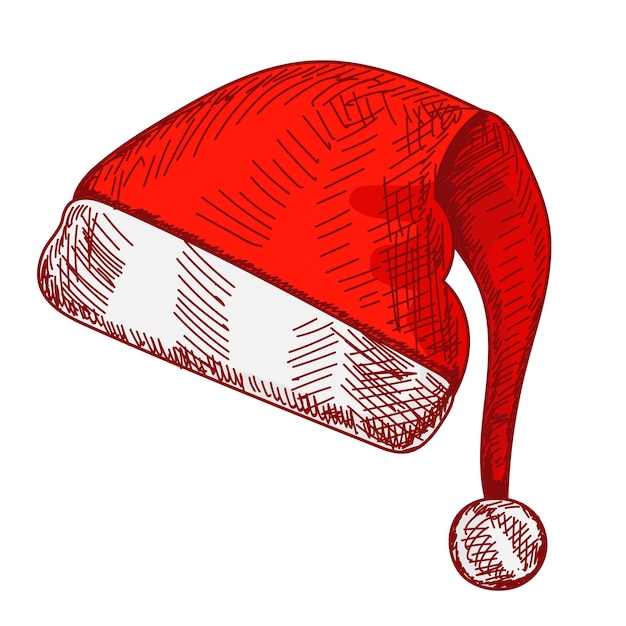 Plik wektorowy na białym tle kolorowy szkic santa hat