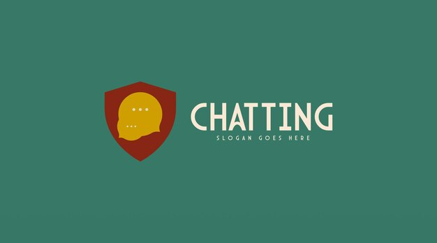 Na Czacie Logo Design Koncepcja Wektor. Bubble Chat Logo Szablon Wektor