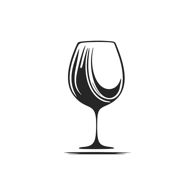 Nadaj Swojej Marce Elegancki I Klasyczny Wygląd Dzięki Czarno-białemu Logo Glass Of Wine