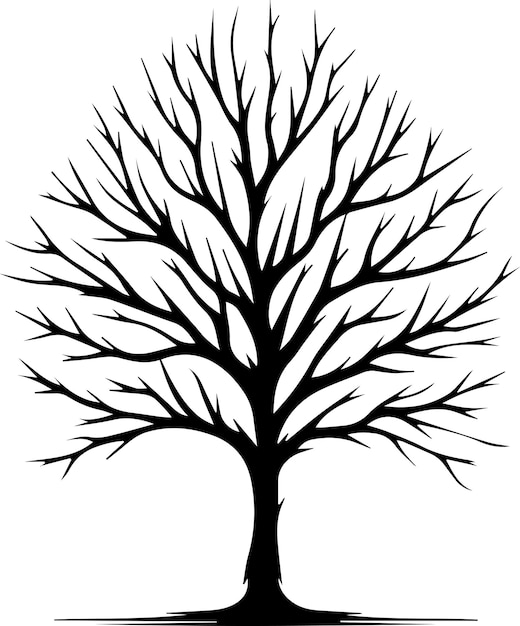 Nagła Sylwetka Drzewa Wektorowego Czarnego Koloru 3