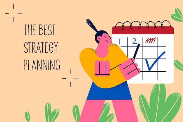 Plik wektorowy najlepsza koncepcja planowania strategii biznesowej