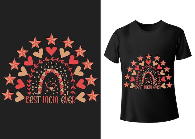 Plik wektorowy najlepsza mama kiedykolwiek dzień matki kreatywny projekt koszulki typografii