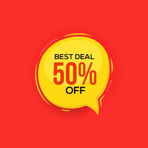 Najlepsza oferta 50 procent zniżki na baner oferty