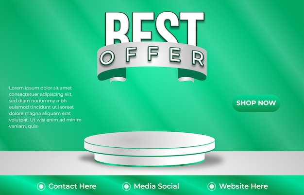 najlepsza oferta rabatu szablon baner z podium 3d puste miejsce do sprzedaży produktów z gradientem