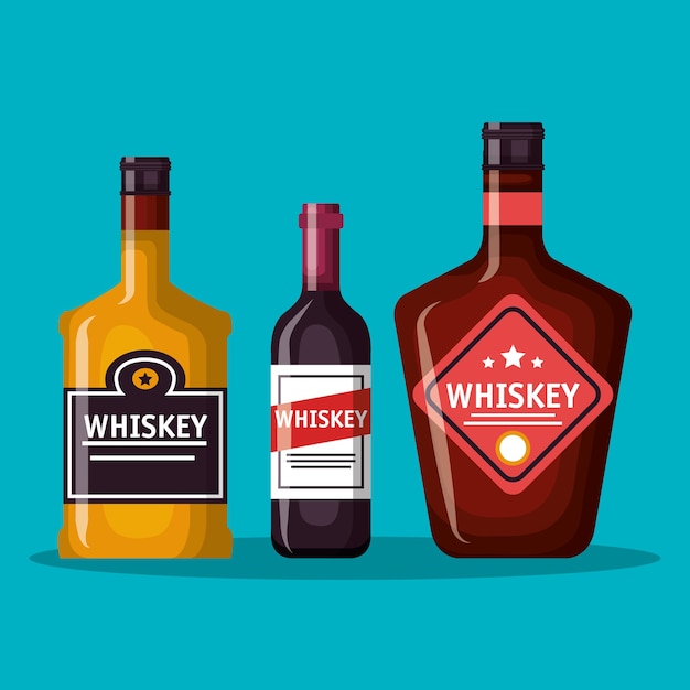 najlepszy zestaw butelek whisky wektor ilustracja projektu