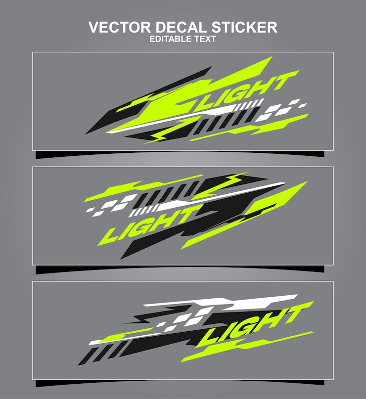 Wektor naklejka naklejka race sport design light
