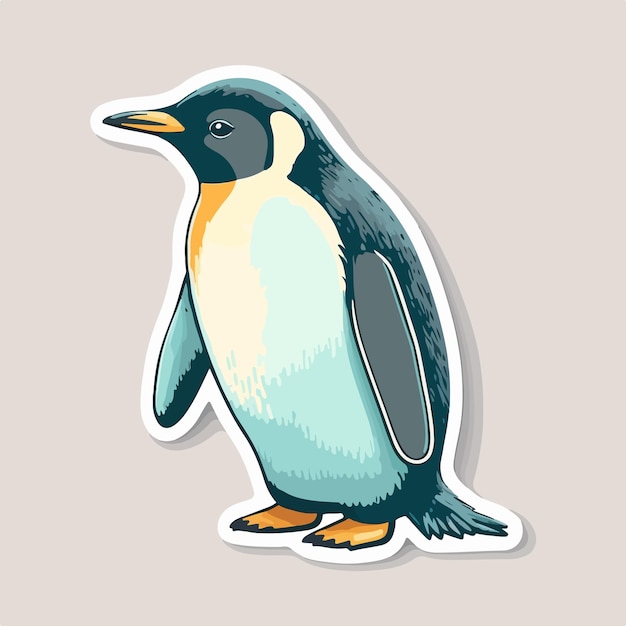 Naklejka przedstawiająca pingwina z napisem pingwin.