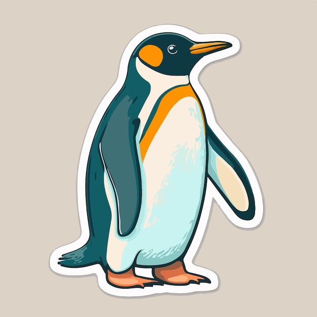 Naklejka przedstawiająca pingwina z napisem pingwin.