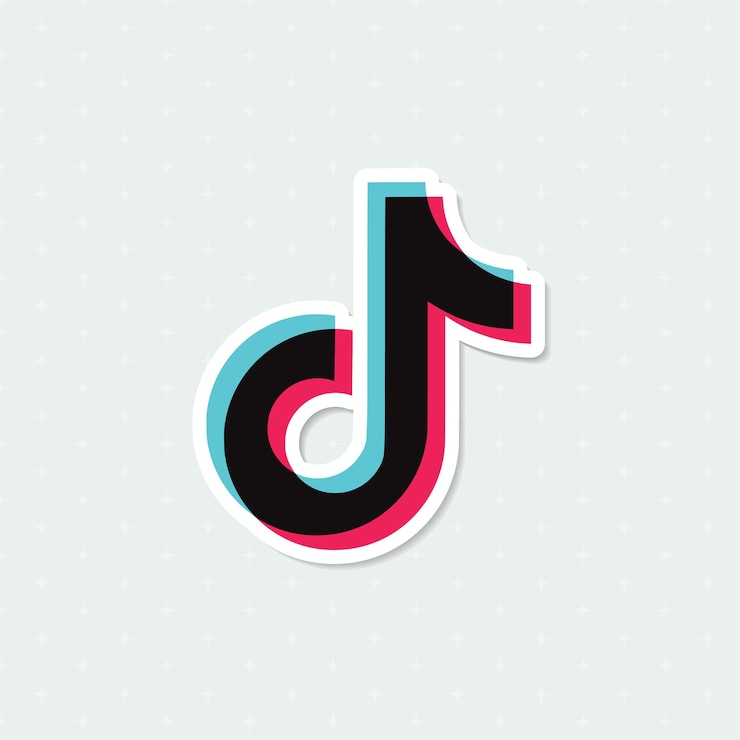 Wektor naklejka z logo tiktok