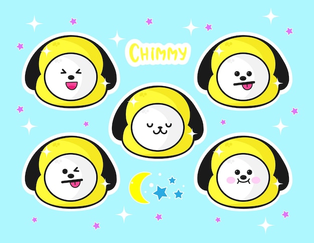 Plik wektorowy naklejki chimmy bt21