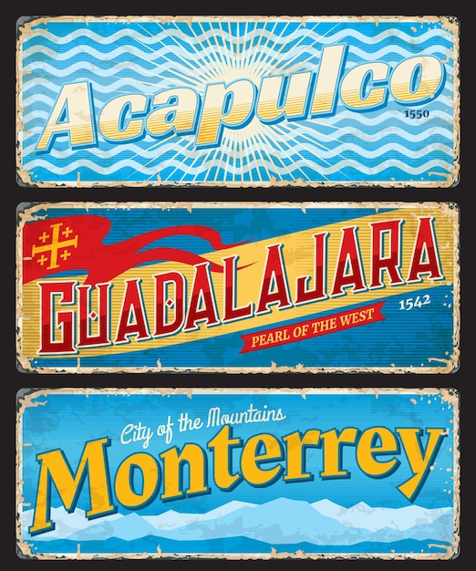 Naklejki Miasta Monterrey Guadalajara Acapulco