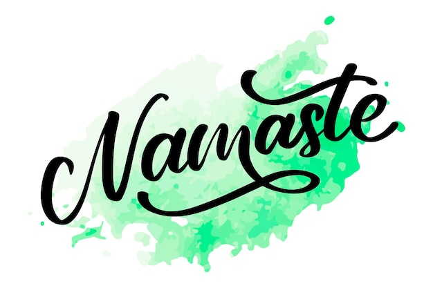 Namaste napis indian powitanie cześć w hindi t shirt ręcznie pisany projekt kaligraficzny