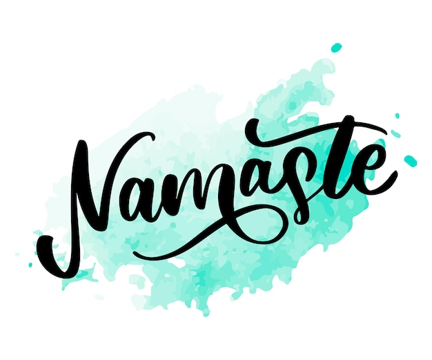 Namaste Napis Indian Pozdrowienia, Hello In Hindi T Shirt Ręcznie Tłoczone Kaligrafii. Inspirująca Typografia.