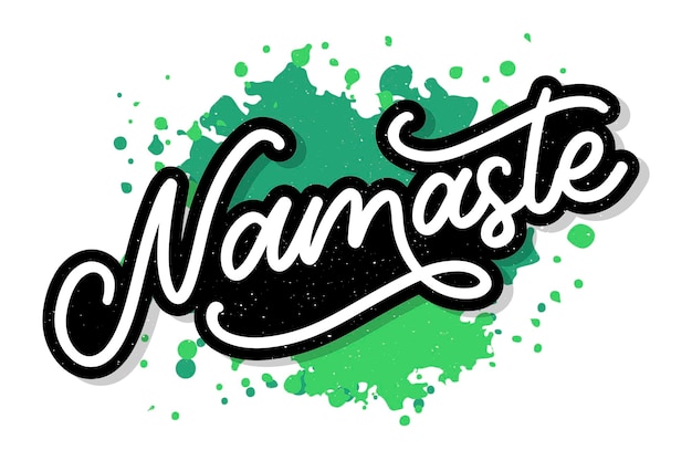 Namaste Napis Indian Pozdrowienie Witam W Hindi T Shirt Ręcznie Tłoczony Projekt Kaligraficzny Inspirujące Typografii Wektorowej