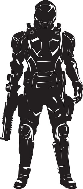 Nanostrike Wektorowy żołnierz Logo Techtroop Futuristyczna Ikona Wektorowa