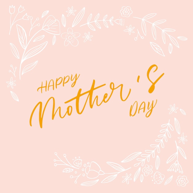 Napis Happy Mother's Day Odręczny Typografia Kaligrafia Tekst