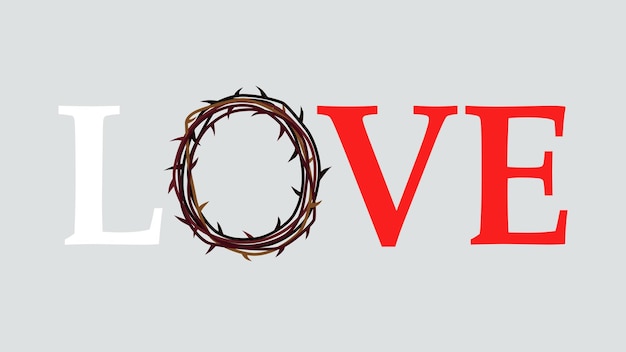 Napis Miłosny Z Cierniami Korony Niedziela Wielkanocna On Jest Zmartwychwstałym Chrześcijańskim Konceptem Z Tekstem Miłość
