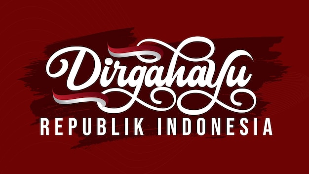 Napis Tekst Dirgahayu Republik Indonezja Szablon Projektu