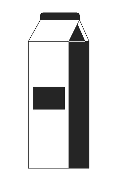 Plik wektorowy napój w pudełku opakowanie płaski monochromatyczny izolowany obiekt wektorowy płaski monochromatyczny izolowany obiekt wektorowy edytowalny czarno-biały rysunek liniowy prosty zarys ilustracji punktowej do projektowania graficznego stron internetowych