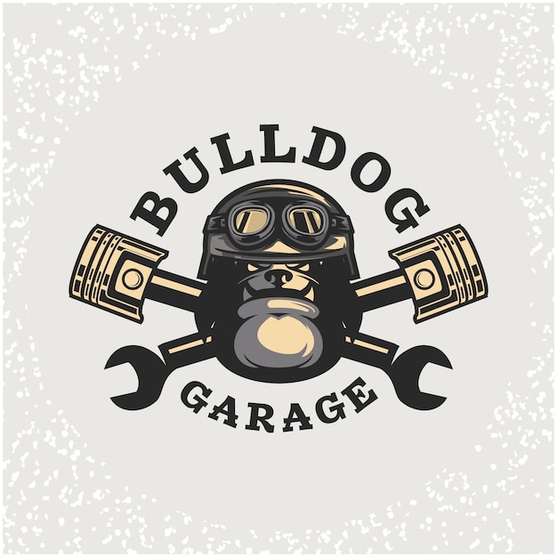 Plik wektorowy naprawa głowy psa i niestandardowe logo garażu.