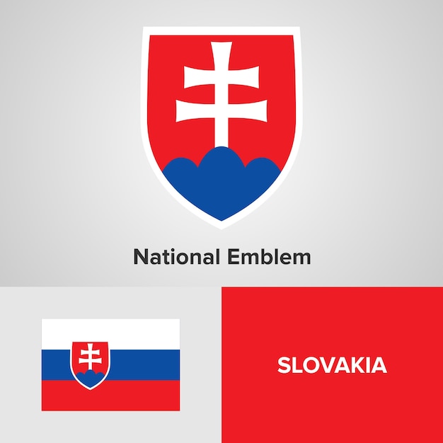 Narodowe Godło i flaga Słowacji