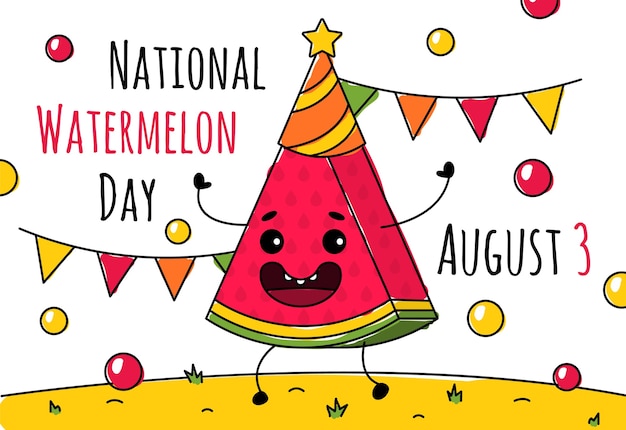 Plik wektorowy narodowy dzień arbuza 3 sierpnia