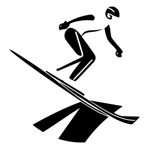 Plik wektorowy narty w górach sport ekstremalny w stylu płaskim