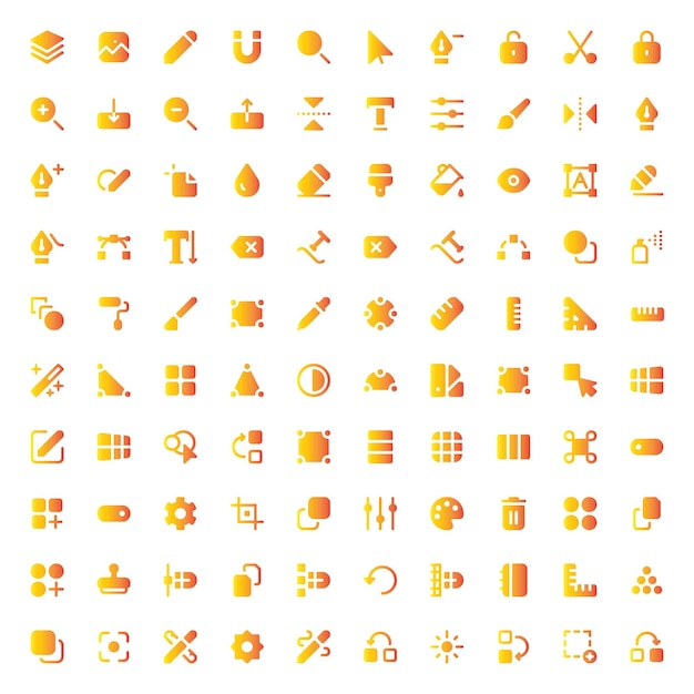Plik wektorowy narzędzia edycji ikon ustaw ikony wektorowe do projektowania graficznego i edycji obrazów
