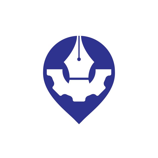 Narzędzia i pióro z logo wektorowego